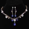 Elegant Crystal Rhinestone Bridal Jewelry Set: Alloy Flower Necklace & Earrings