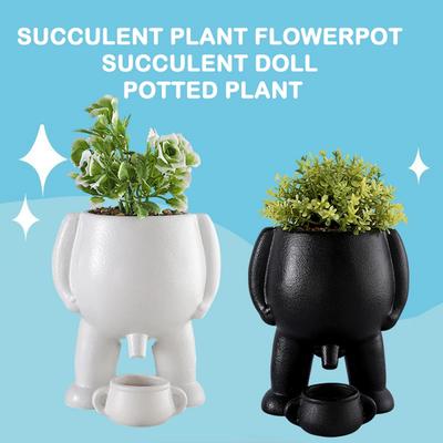 Spoof Keramische Plassende Potplant Slijtvaste Bloempot Herbruikbare Desktop Plant Display Pot voor Slaapkamer Terrassen Bureau