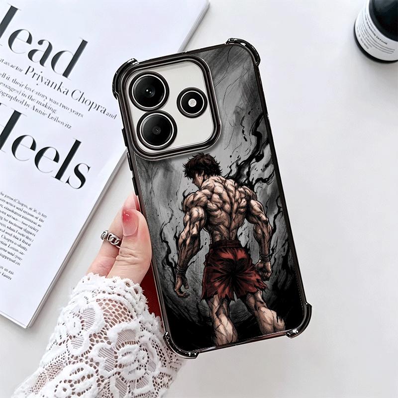 Baki the Grappler Anime Plating Phone Case For Xiaomi Redmi Note 14 15 Pro Plus 13 12 11 11S 11T 10 9S 9 5G Anti-Fall Airabag Co