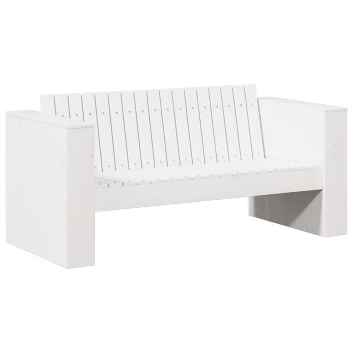 VidaXL Canapé de jardin 2 places 134x60x62 cm blanc en bois massif de pin 873867