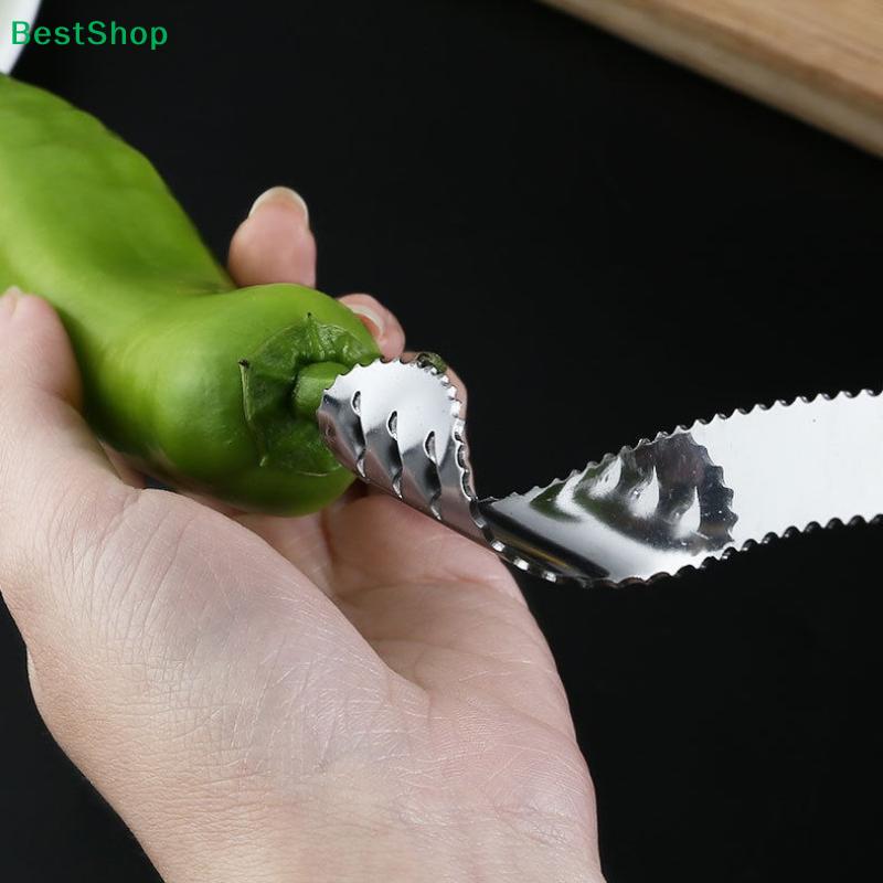 Stainless Steel Pepper Corer & Cutter – 2-in-1 Chili Seed Remover Tool for Kitchen