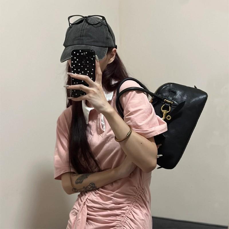 Miu Miao's Cowhide Shell Bag 25 Portable Single-shoulder Cross-shoulder Female All-matching 21cm Bowling
