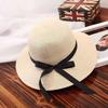 Retro Bow Straw Hat Simple and Sweet Versatile Seaside Vacation Beach Hat Fashionable Sunscreen Straw Hat