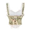 New Sexy Girl Slimming Corset Fishbone Halter Top Bustier With Bow Ties and Square Neck Beautiful Corset White Top