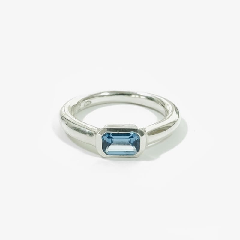 Invisible Collage BLUE SHINY LID RING