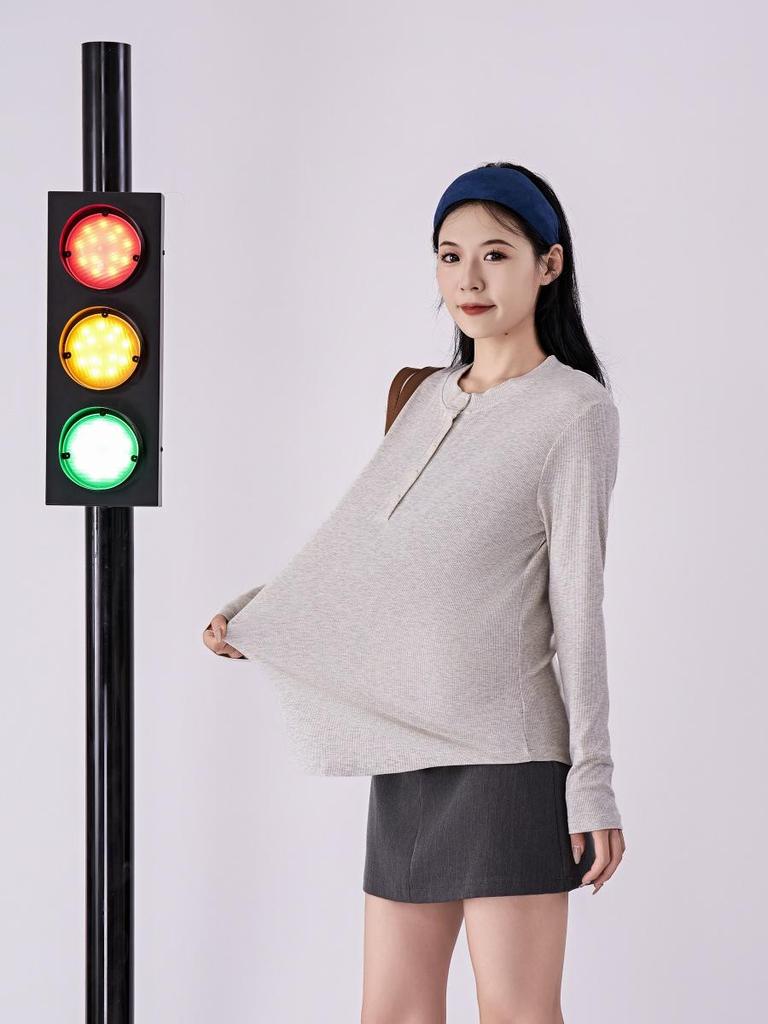 Heart Sky Maternity Slim Fit Long Sleeve T-Shirt: Comfortable, Elastic, Autumn Style