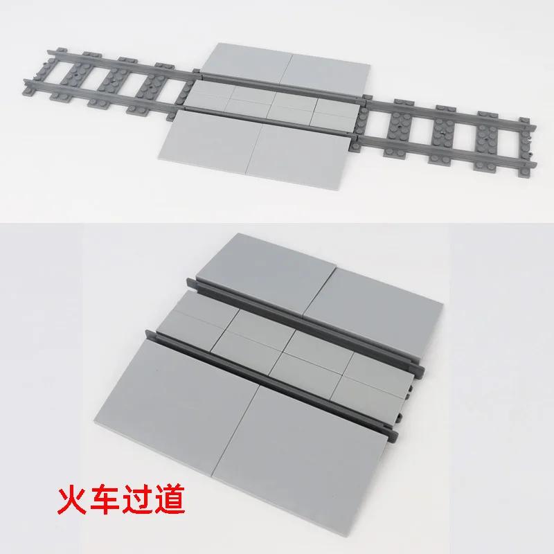 City Trains Diy Building Blocks Straight Curved Rail Bricks Parts Bridge Tunnel Model Soft Flexible Cross Tracks Railway Moc Toy