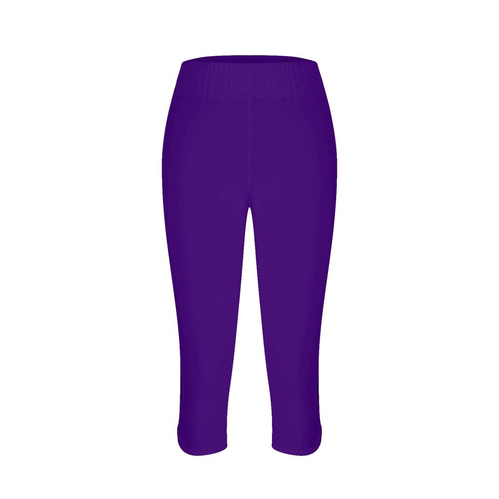 Women's Fashion Summer Color Hollow Out Yoga Library 7 Points Leggings