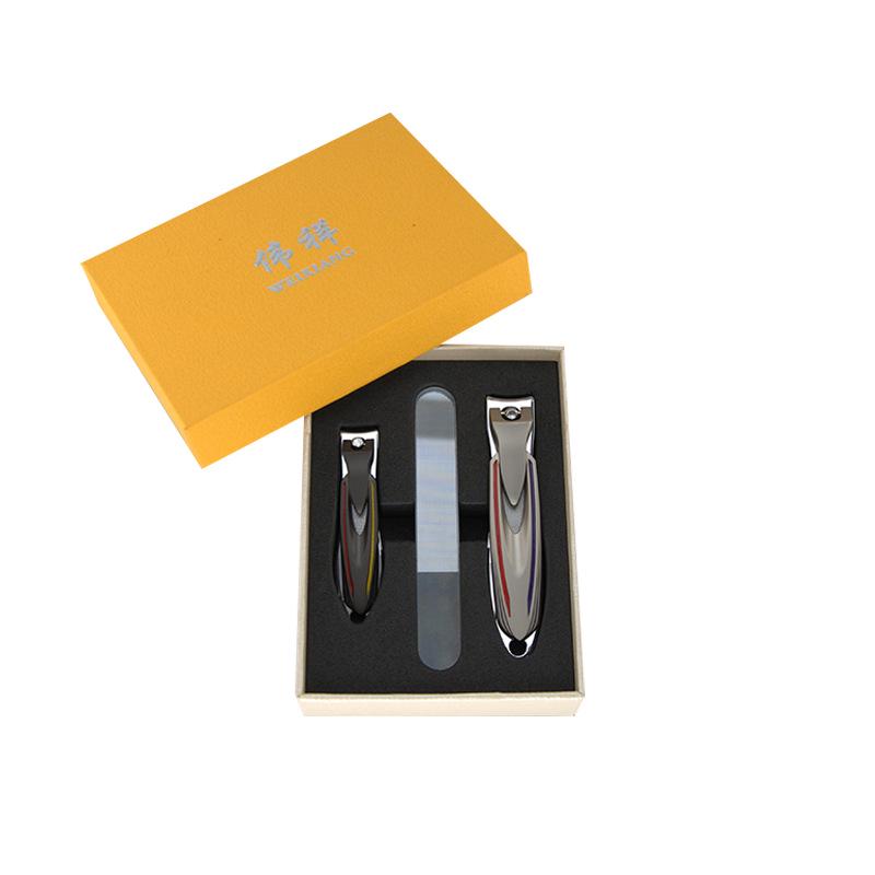 High-End Carbon Steel Nail Clippers Set: Anti-Splash, Portable, Includes Nail File.