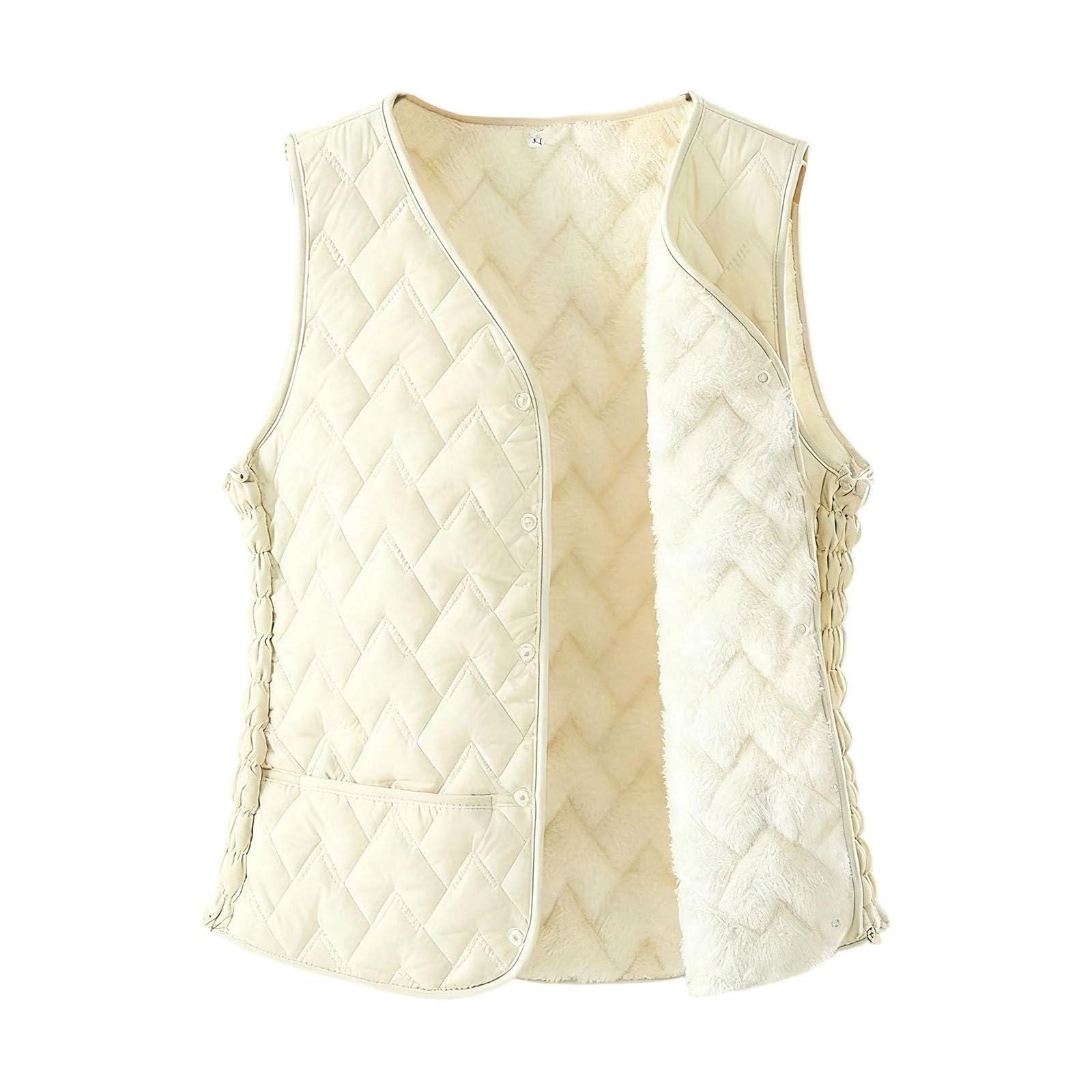 

Женская зимняя мода Повседневный жилет без рукавов Верхняя одежда Теплое хлопковое пальто Легкое XL белый