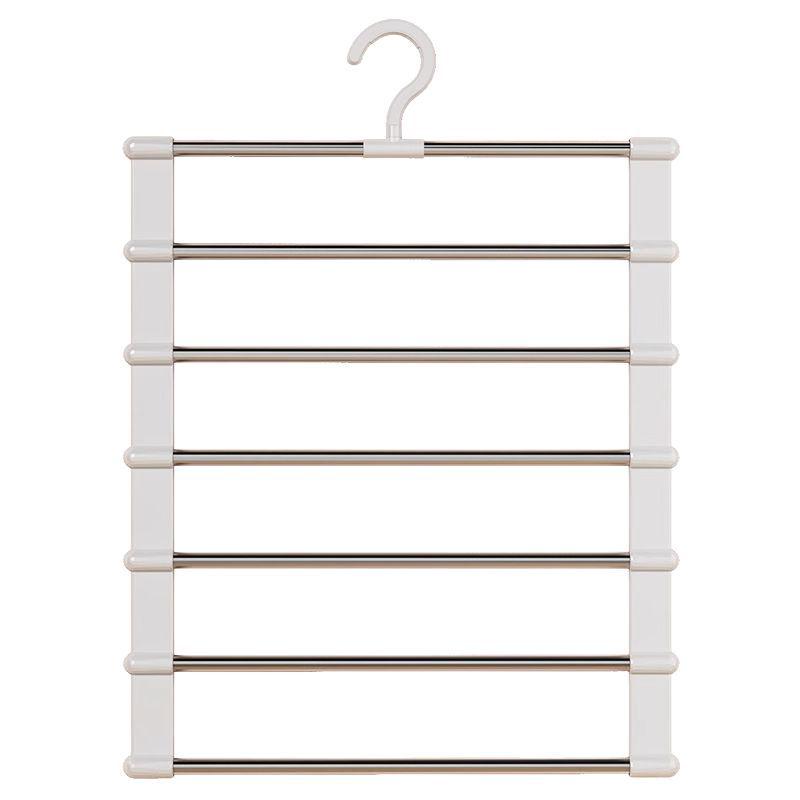 Stainless Steel Multi-Layer Folding Pants Rack Ladder with Clips