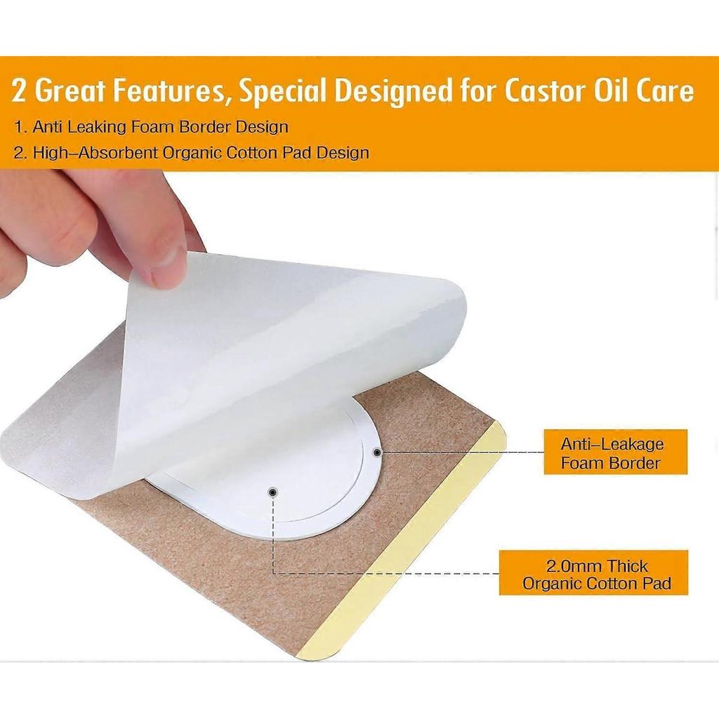 12PCS 3.2 inch Hypoallergenic Castor Oil Pack Wrap for Belly Button, Disposable Castor Oil Wrap Patches Pad with High-Abs