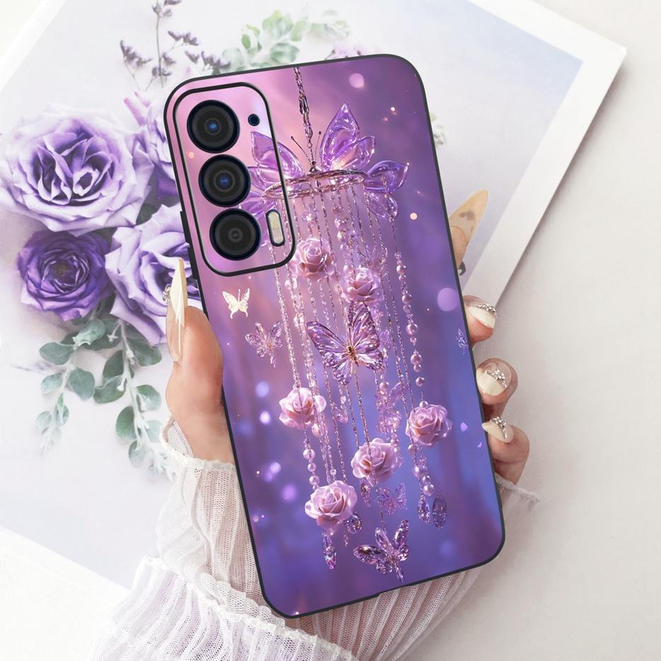 For Motorola Edge 2021 Case XT2141-1 Luxury Butterfly Tree Painted Cover Soft Silicone Case For Motorola Edge 2021 Edge2021 Bags
