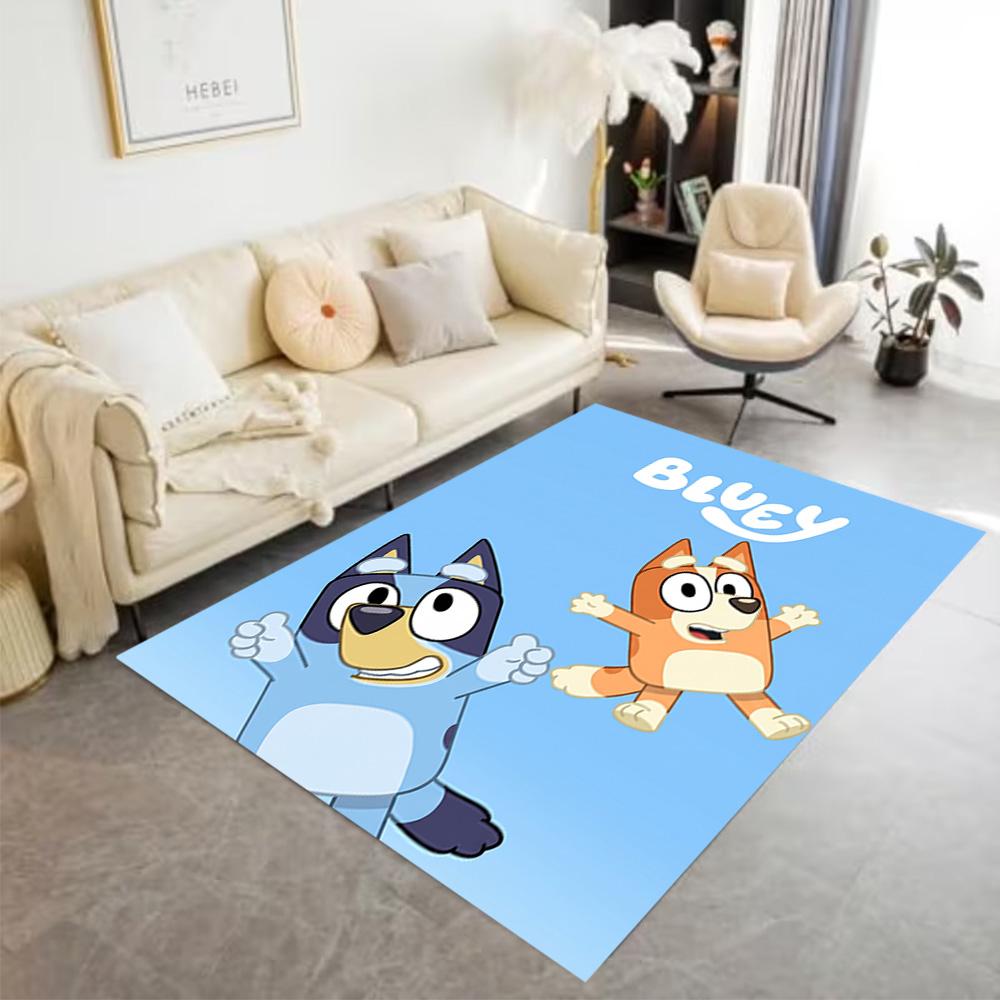 Bluey Friends Adventure Carpet Suitable for Balcony Bedrooms Living Rooms Kitchen Antislip Carpet Anime Office Decor Perfect Gift for Women/Men