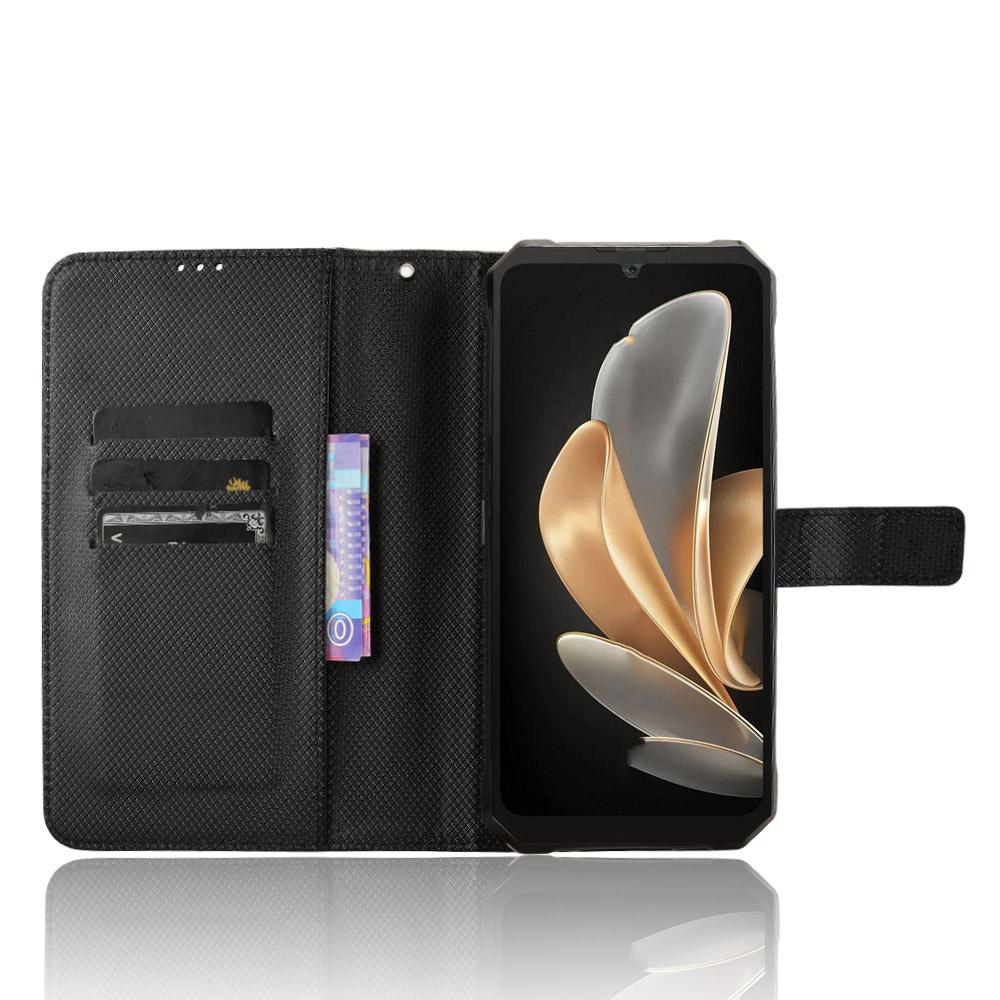 Dla FOSSiBOT F109 5G Skórzane etui portfelowe ze smyczą Tekstura diamentowa Pokrowiec na telefon
