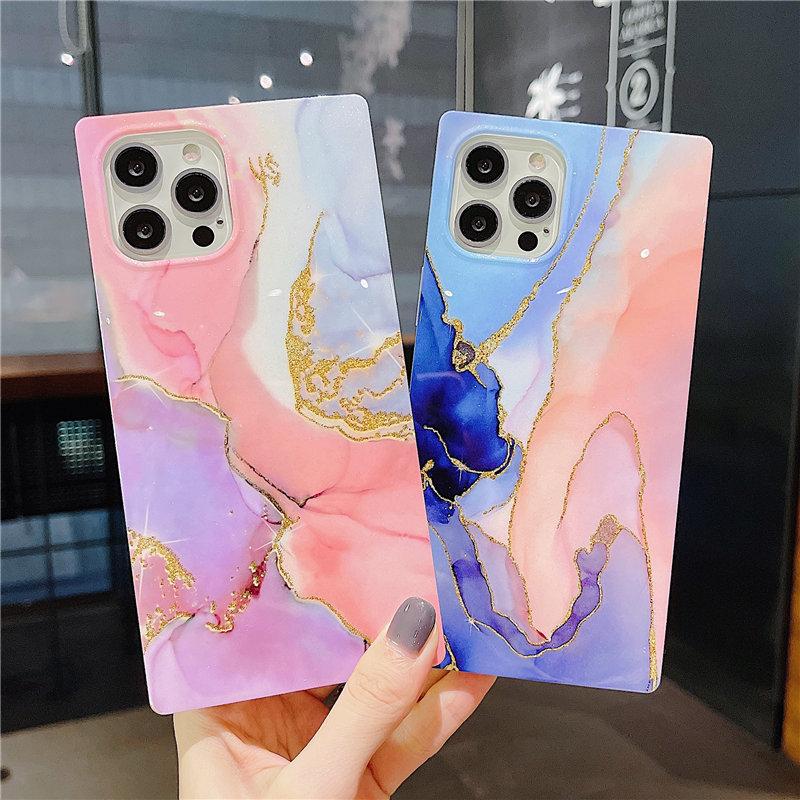 Gradient Marble Texture Phone Case For Iphone 12 11 13 Pro Max Xr Xs Max X 7 8 Plus 12 Pro 11 Shockproof Hard Bumper Back Cover
