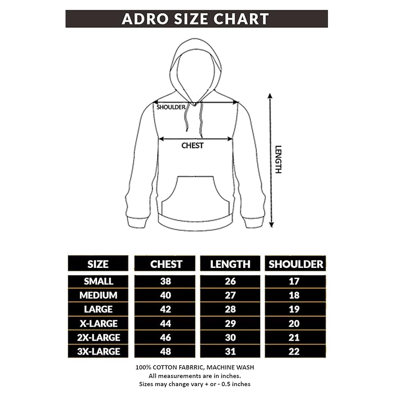 ADRO Men s Cotton Neck Hooded Sweatshirt (H21-M-GOK-BL_Black_L) L чёрный