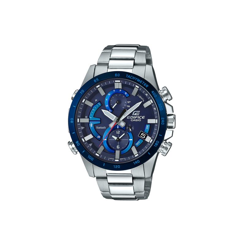

Casio EDIFICE gradient coating business bluetooth connection classic pointer three eyes and five hands date display solar quartz EQB-900DB-2APR синій
