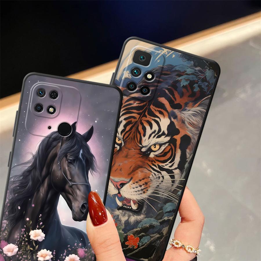 Funda Phone Cover Case for Xiaomi Redmi K40 K80 Pro 10 A3 12C A4 A1 A2 Plus A5 13C 9 14C Cool Animal Tiger Lion
