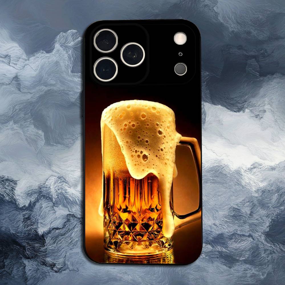 Alcohol Art Beer For iPhone 13,16,11,14,17,12,15,Plus,Pro Max,XS,X,XR,SE,Mini,8,7,Phone Case Soft Silicone Black