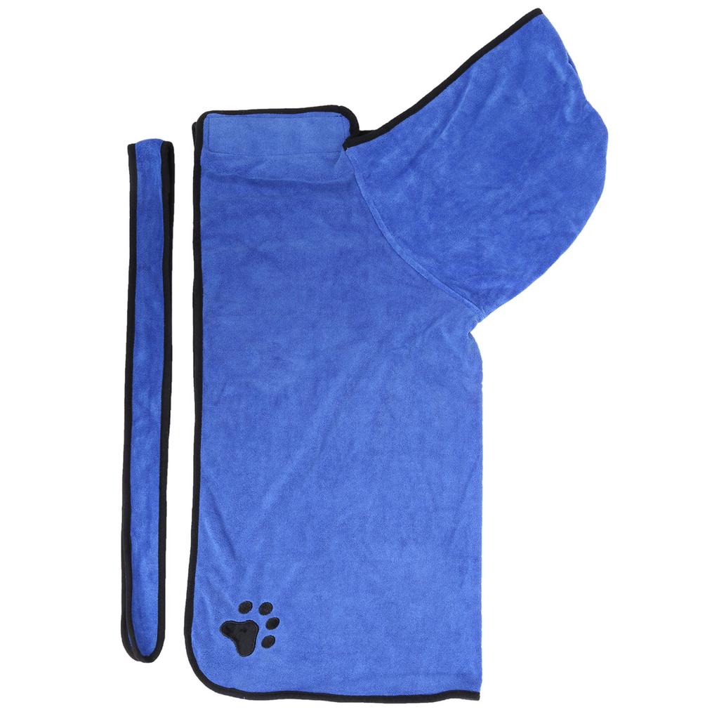 Vláknový mazlíčkový voděvzdorný župan pro psy s kapucí k sušení, osuška s páskem XL