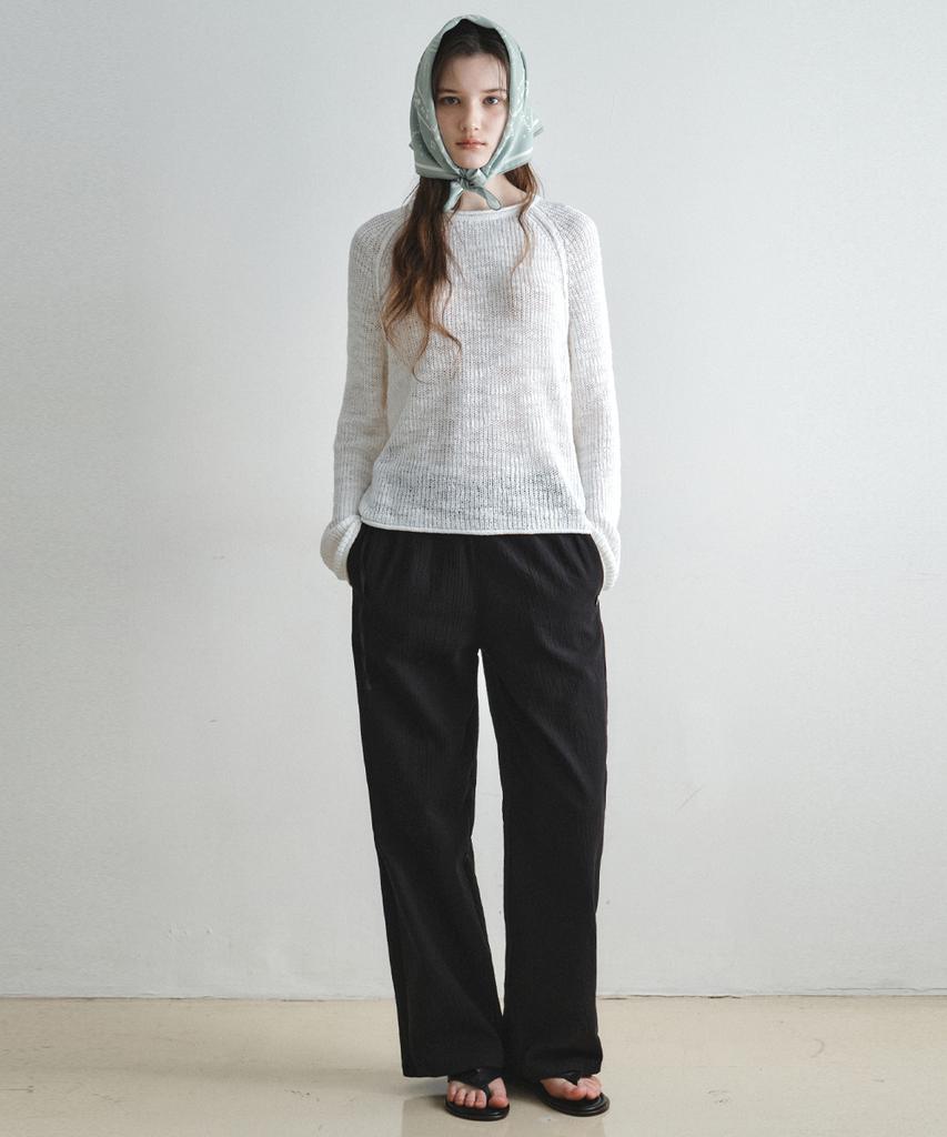 Wednesday Oasis For Woman Side String Linen Wide Pants_Black(W26Pt01)