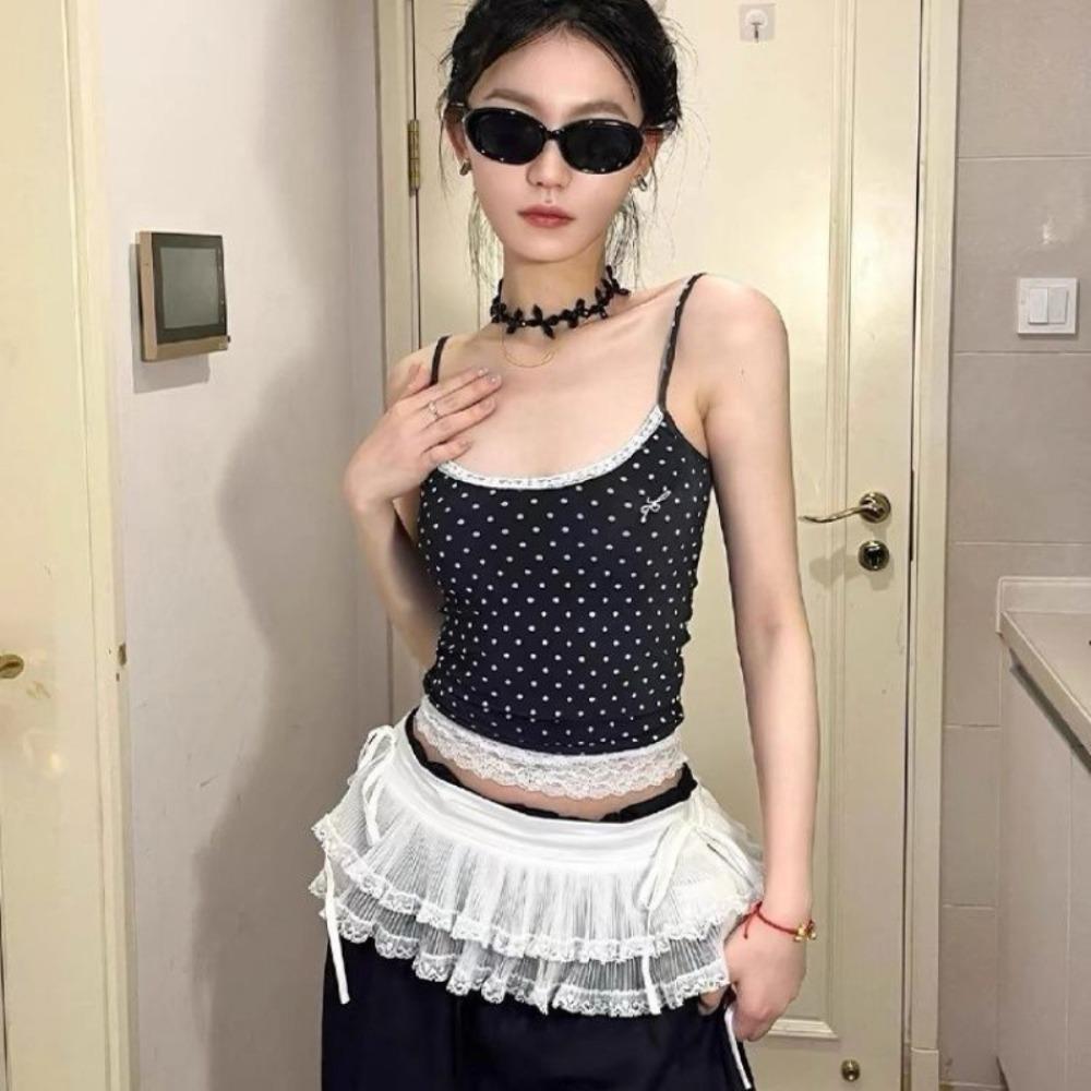 

Balletcore Ruffle Skirts Y2k Butt Curtain Elegant Lace Mini Skirts Streetwear Style B