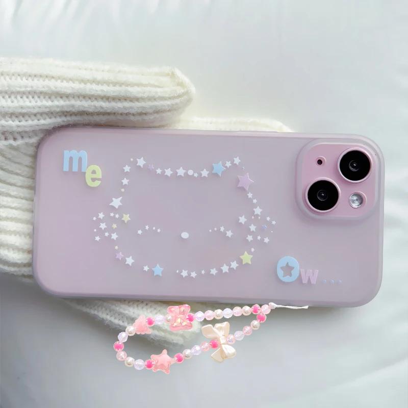 Lovely Korean INS Cat Dolphin Cute Phone Case for iPhone 16 Pro 15 14 13 12 11 Promax Plus Luxury High-end Minimalism Back Cover