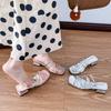 2025 one-word slippers women's new Korean version of two-heeled thin straps in summer with 100 wear cool and fairy wind cool slippers