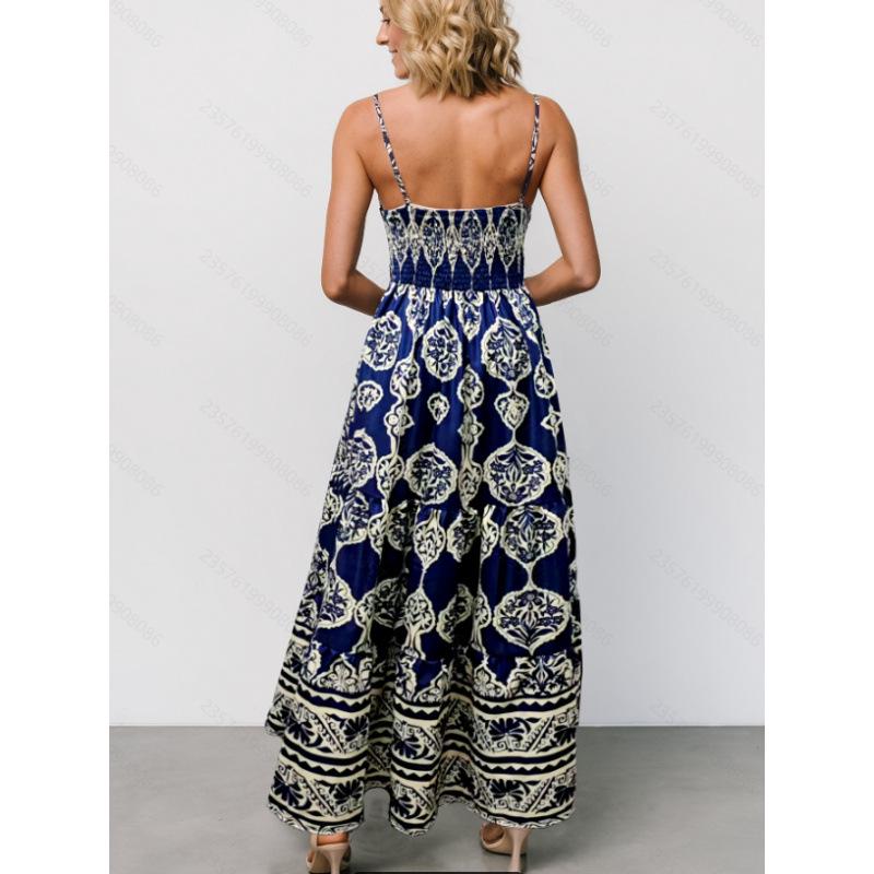 Ladies  Elegant Vacation Spaghetti Strap Dress 5XL