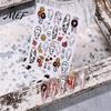 Spooky Ghost Nail Decals Halloween Art Stickers, Flower Skull Spider Web Self-Adhesive Accessories Manicure Decals, DIY Supplies for Women Girls