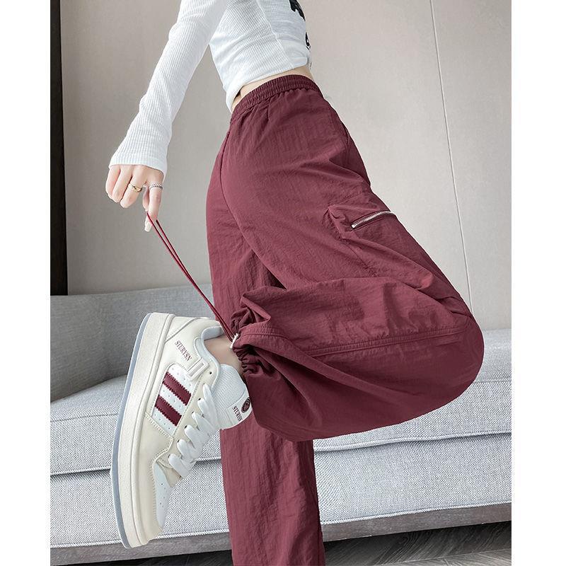 

Women s Retro Multi-Pocket Quick Dry Work Pants - High Waist, Elastic Cuff, Straight Leg, Casual and Versatile. 2XL (135-150 jin)
