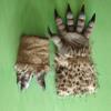 Halloween Werwolf Handschuhe mit Krallen, Pelzige Hände Kostüm für Hausparty