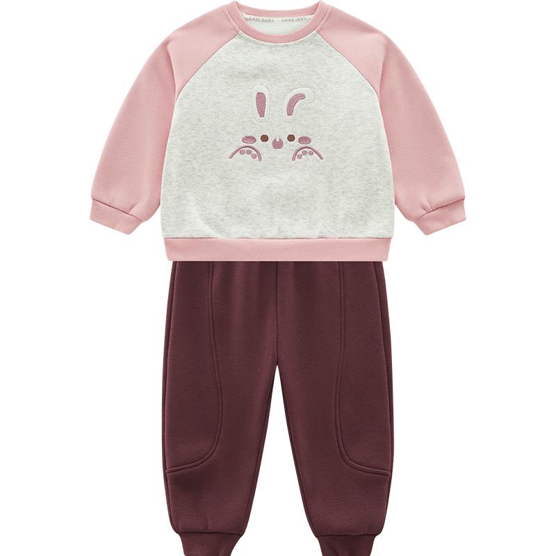 Labby Kids Velvet/Fleece Sweatshirt & Sweatpants Set 140