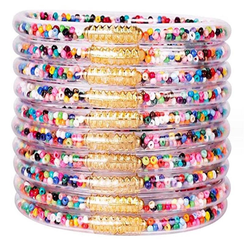 

9-Layer Gold Powder Silicone Jelly Bangle Bracelet for Women