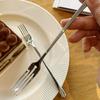 Long Handle Stainless Steel Dessert Fork Four Tine Fruit Forks Dinner Fork  Afternoon Tea