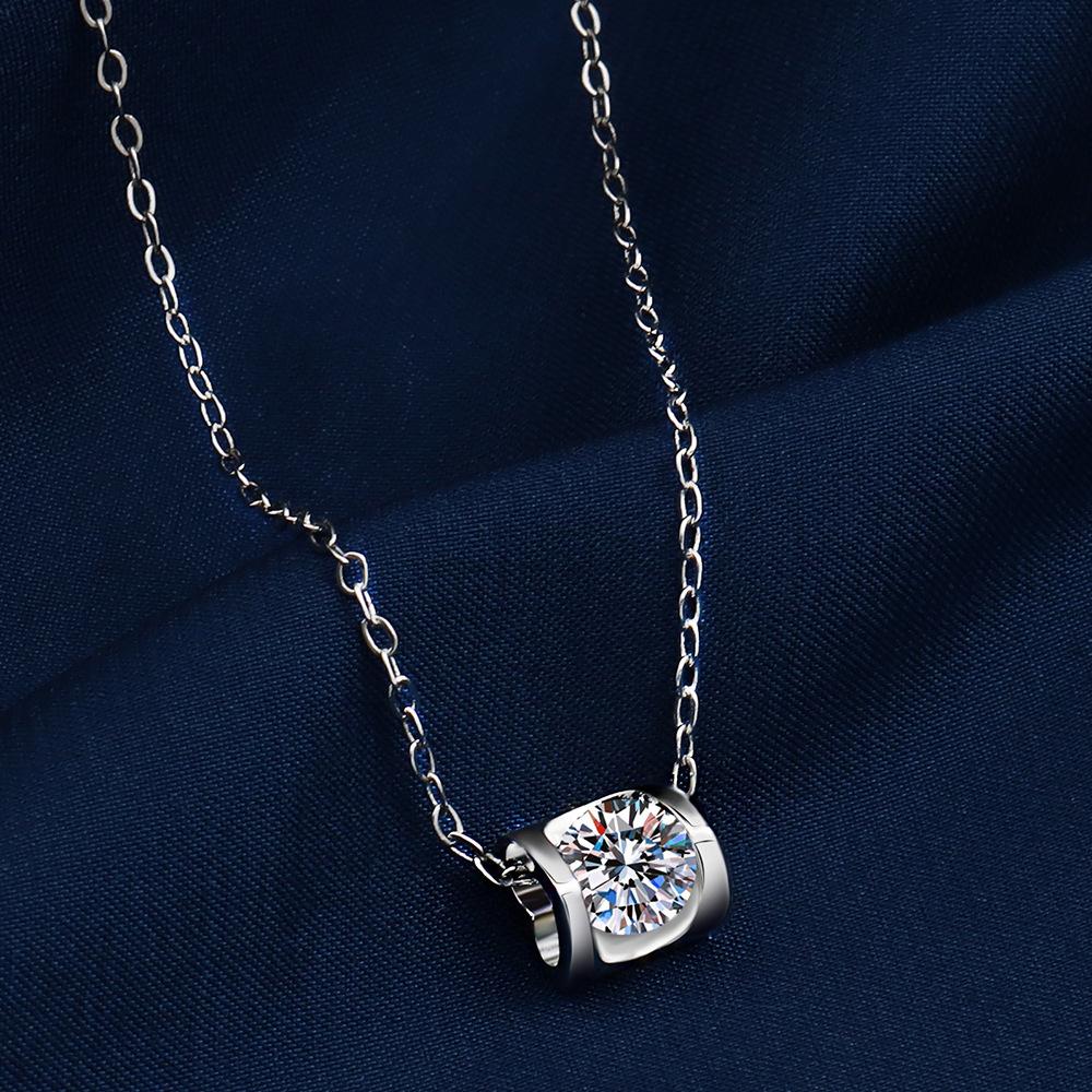 

925 Sterling Silver Necklace Pendant Simple Noble AAA Zircon High Quality For Woman Men Fashion Wedding Engagement Jewelry Gift