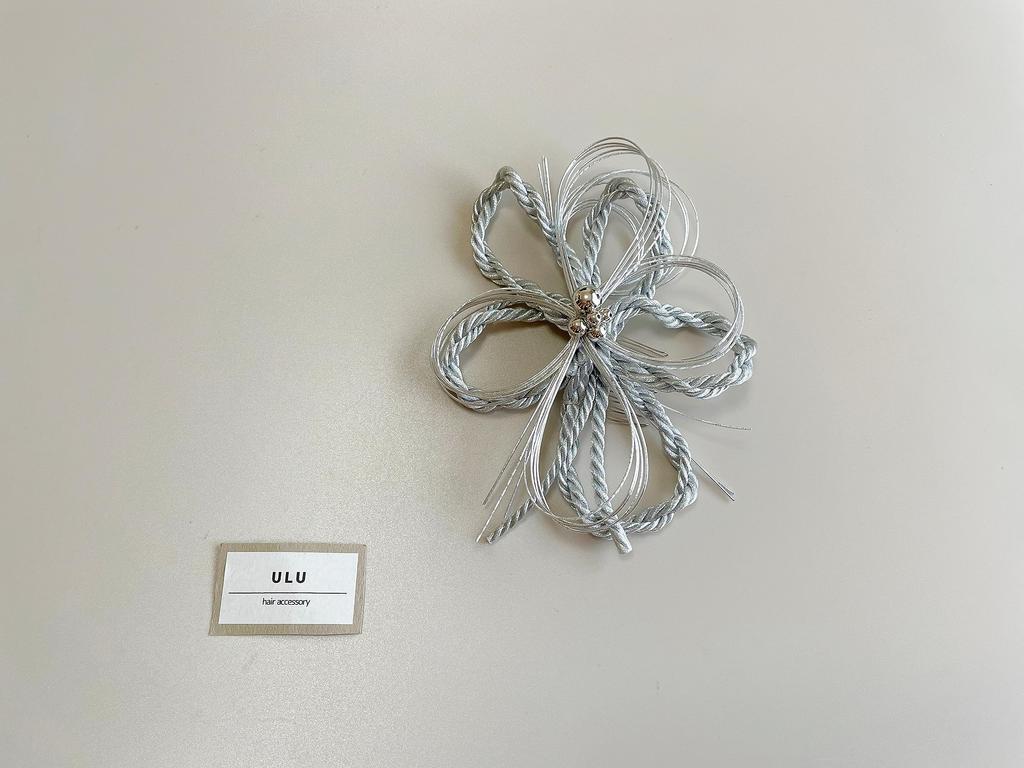 Mizuhiki Hair Ornament, Silver, Braided Cord, for Traditional Japanese Clothing, Graduation Ceremony, Coming-of-Age Ceremony, Wedding, Headpiece,