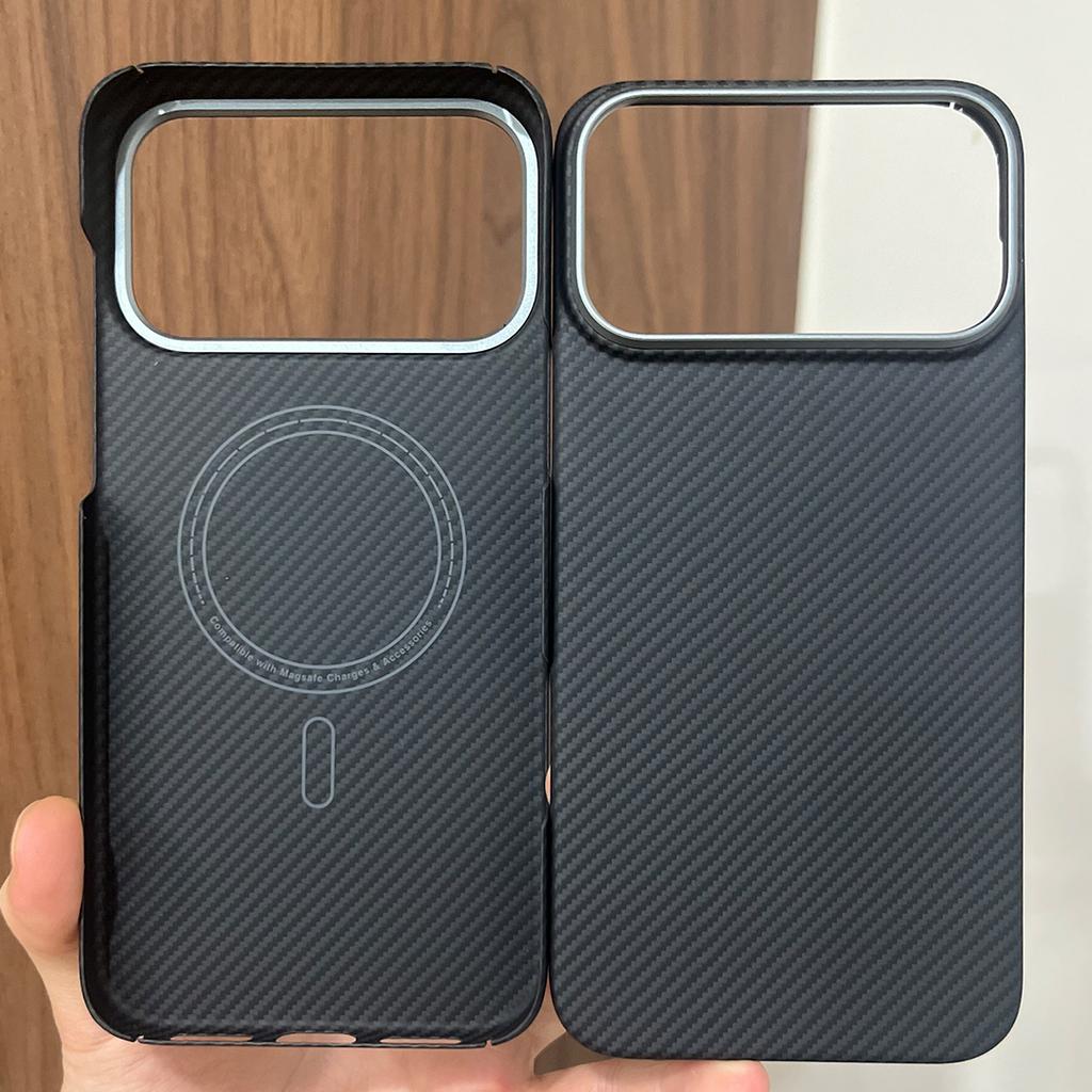 Magnetic Real Aramid Carbon Fiber Phone Case Cover On For iPhone 15 16 17 Pro Max Air 17Pro ProMax I15 I16 I17 Macsafe Magsafe