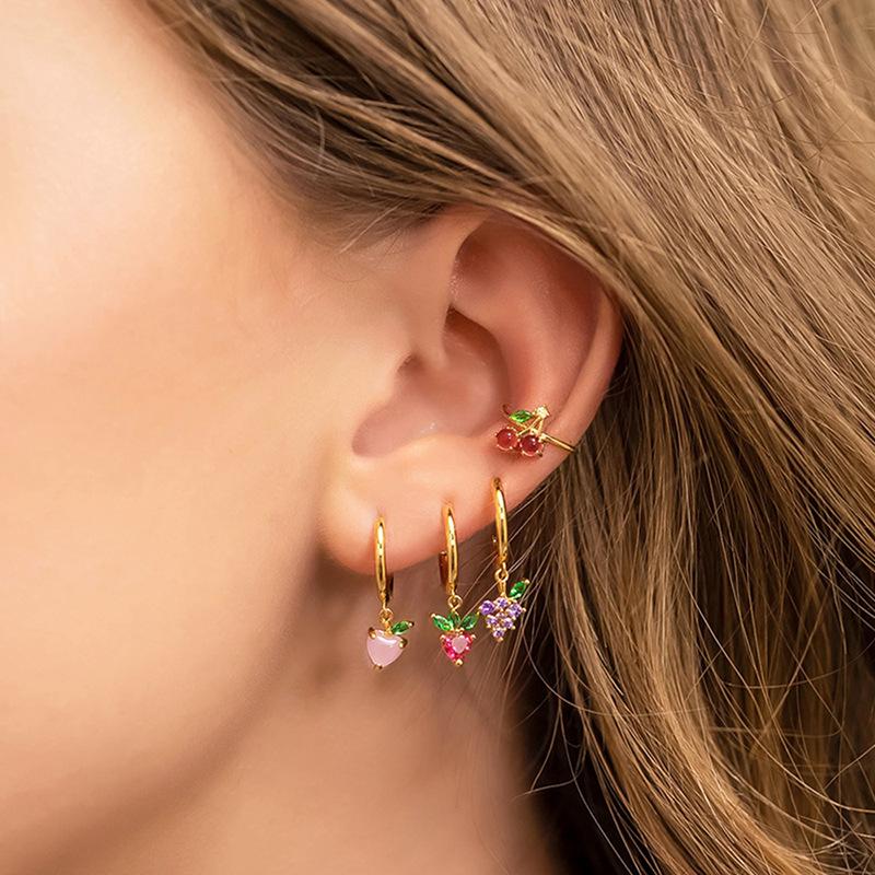 Tropical Fruit Mini Hoop & Stud Earrings - Creative European & American Ear Jewelry