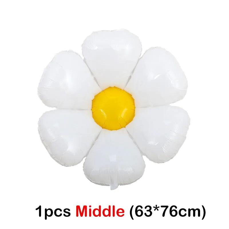 White Daisy Flower Balloons Multi Size Sunflower Foil Balloon Plumeria Helium Ball for Birthday Wedding Party Decor Baby Shower