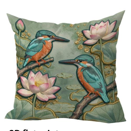 Exquisite BirdPrinted Doublesided Printed Pillow Cover Short Plush Suitable Living Rooms Bedrooms Sofas Throw Cushion Cover