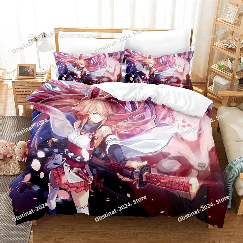Honkai Impact 3rd Bedding Set Printed Duvet Cover Sheet Pillowcase Soft Quilt Cover Full Queen King Size 3D Print Kawaii Anime