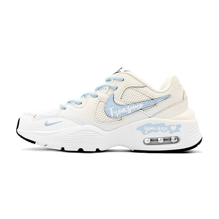 Nike Air Max Fusion Treasure Girl Mesh, Leather Shoe Box Low top Casual Shoes Women's Blue White CJ1671-100(TeamS-CJS-BOX)