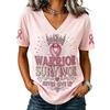 Women's Casual V-Neck Short Sleeve Printed Pullover T-Shirt for Everyday Wear