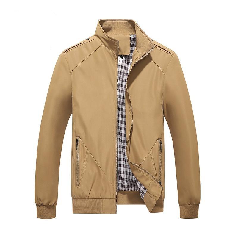 Jacket Business Casual Men's Jacket Casual Standing Collar Solid Coat Jacket