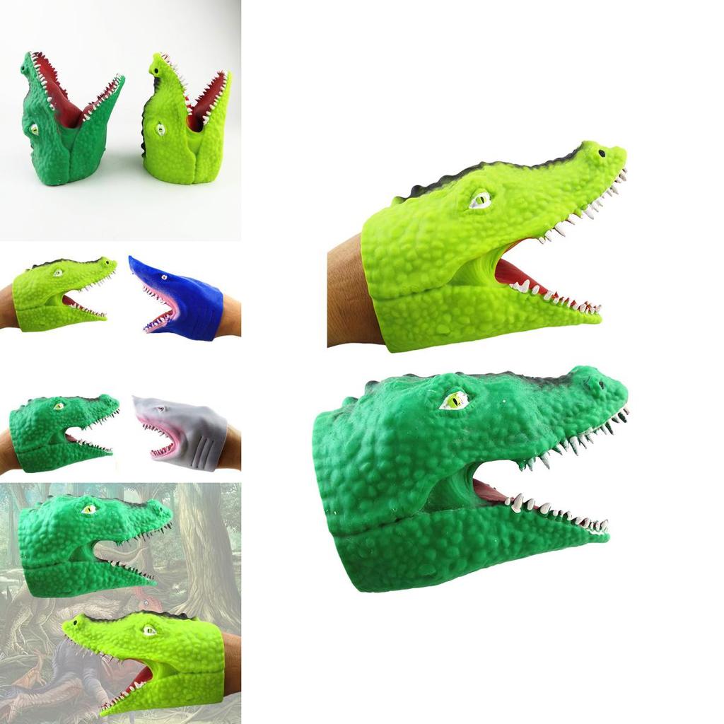 Realistic Crocodile Hand Puppet Tpr Soft Rubber Shark Glove Role Playing Prop Ocean Animal Hand Puppet Interactive Toy Characters)