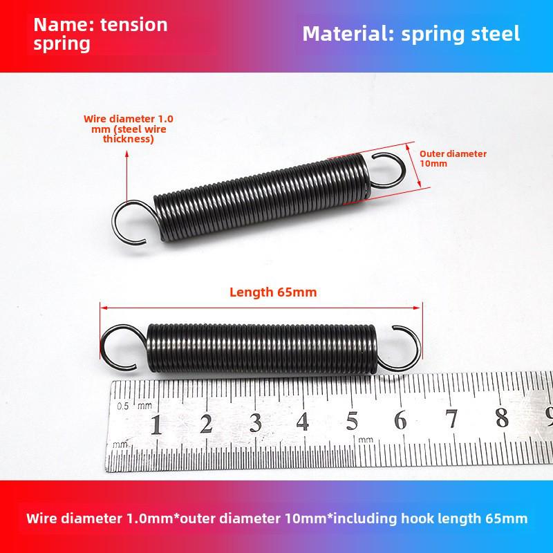 1.0mm Yellow Spring Steel Tension Spring with Hook Clamp for Mop Brake Binding Machine