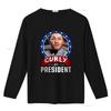 Funny Retro Three Stooges Curly For President Patriotic Print Casual T Shirt Vintage Washed Slightly Versatile Streetwear