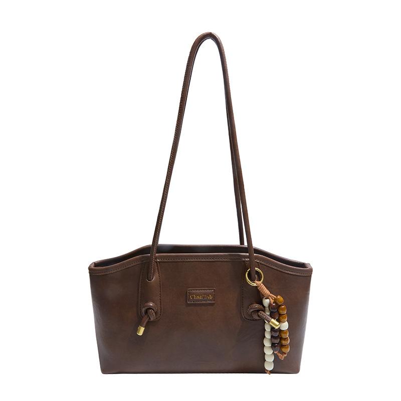 Large capacity shoulder bag women's 2025 new trendy autumn and winter retro fashion commuter tote bag hand bag